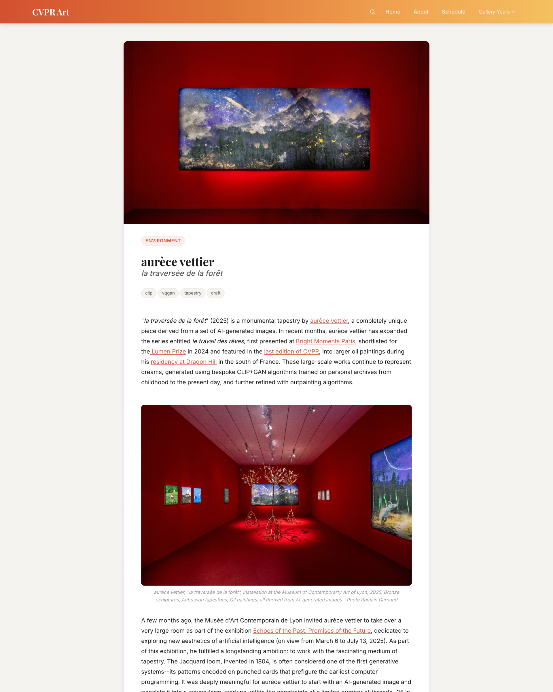 CVPR Art Gallery — magazine cover, published by CVPR Art Gallery, 2025, written by Luba Elliott