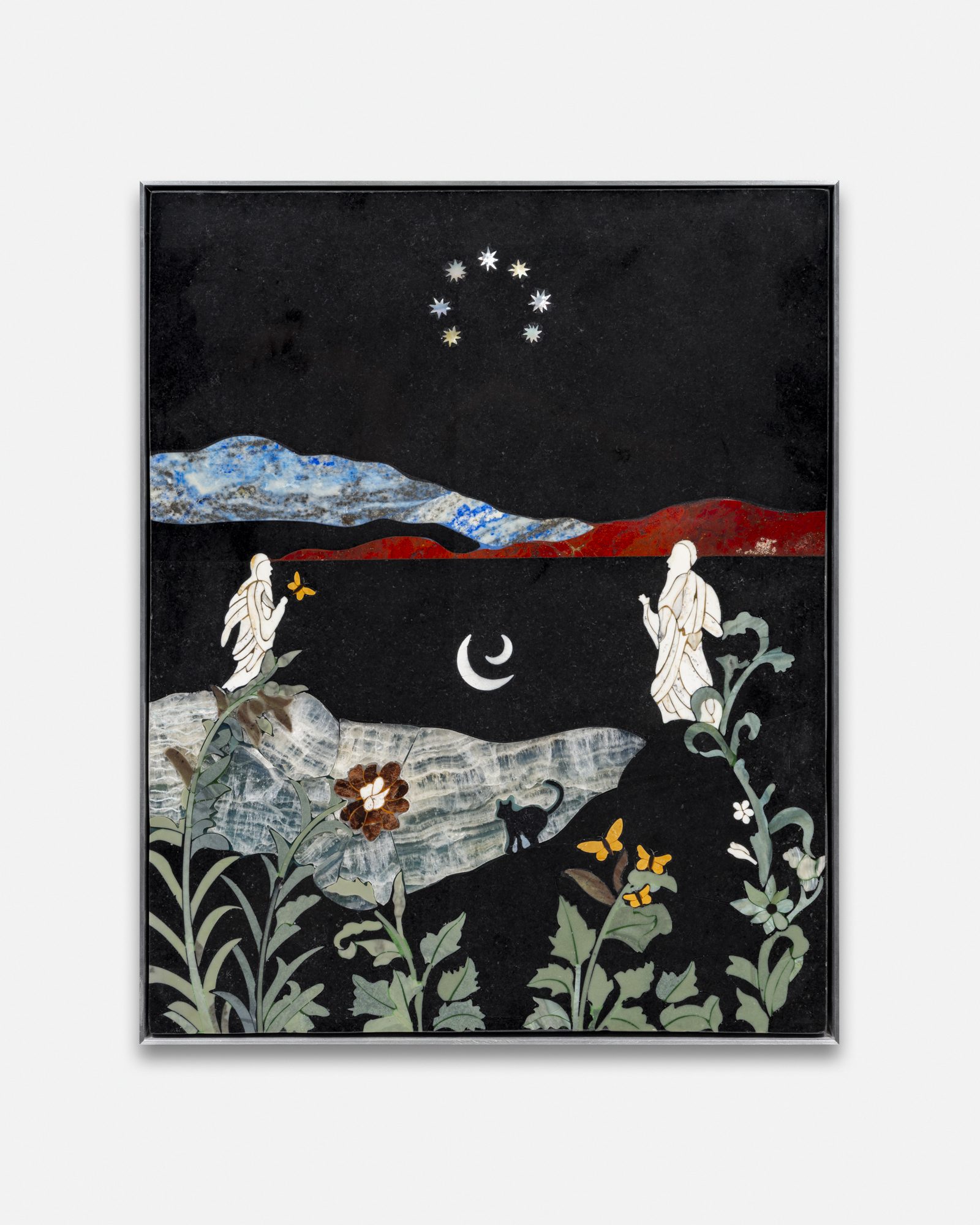 عمل بتقنية "بييترا دورا" (Pietra dura) من إبداع aurèce vettier في صالة Galerie Georges-Philippe & Nathalie Vallois، نيويورك