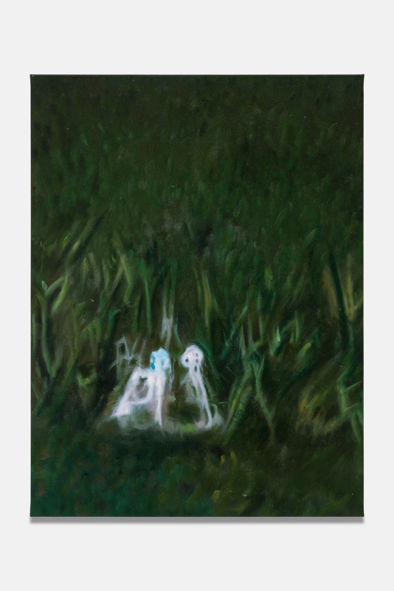 카스텔란으로 가는 길에서 만난 유령들, AI 생성 이미지로부터의 캔버스에 유채화, 60 x 45 cm, 2024