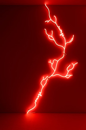 ريفاج / فيراج، نيون LED من أشكال مولدة بالذكاء الاصطناعي، 290 × 103 سم، 2023، من سلسلة النيونات